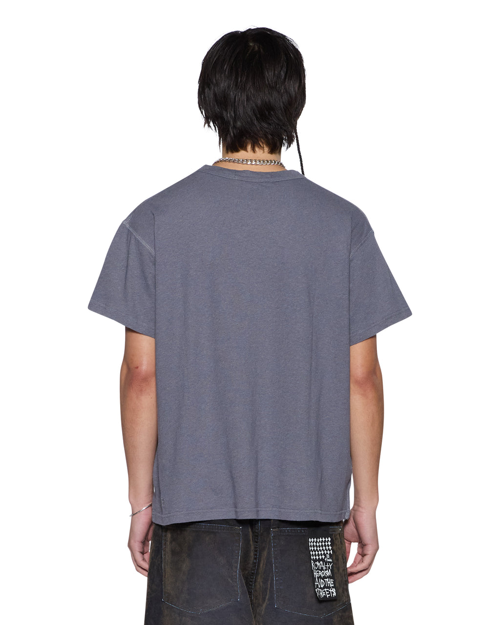 Mens Slub Sid Ss Tee Charcoal Slim Tees - Grey