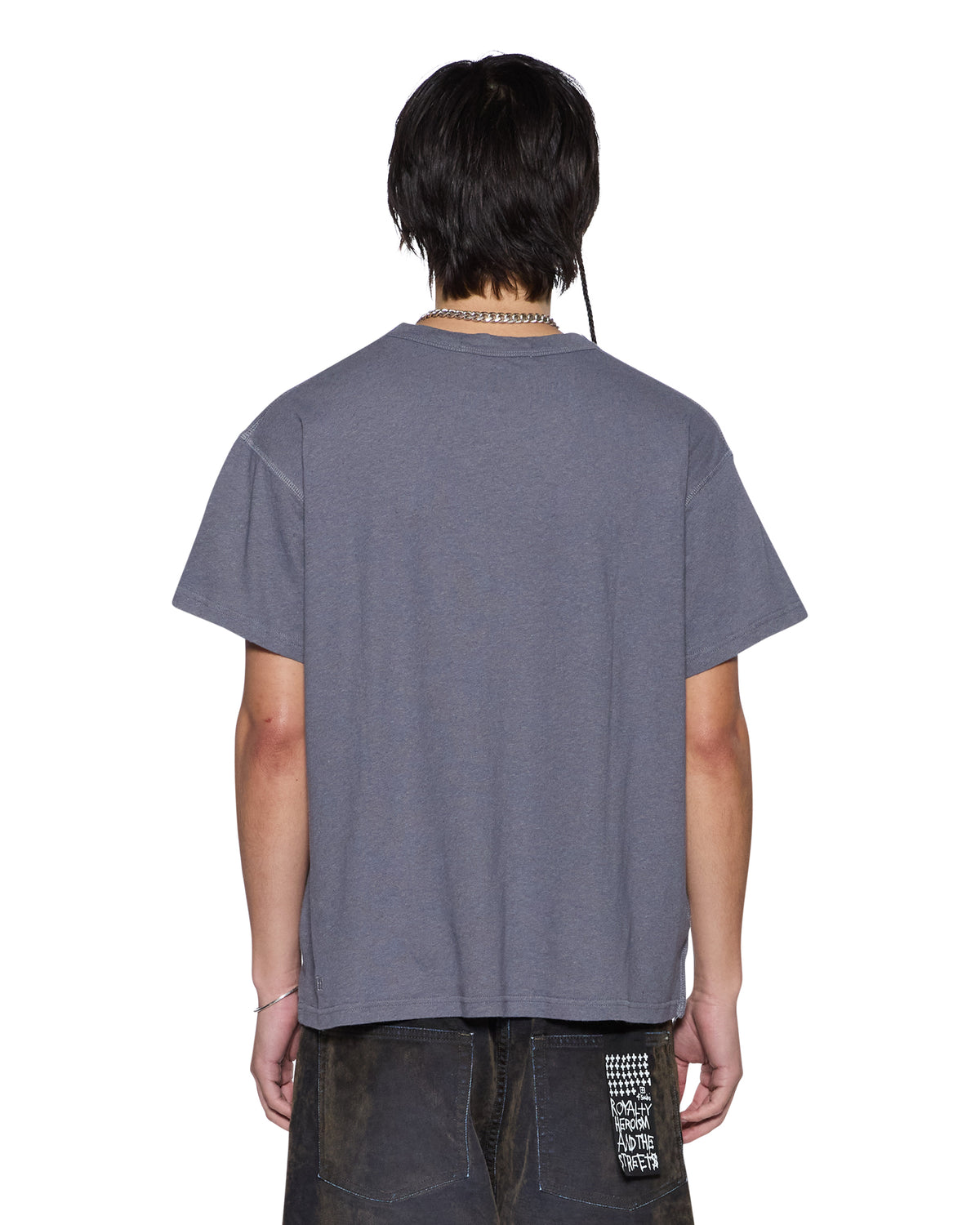 Mens Slub Sid Ss Tee Charcoal Slim Tees - Grey