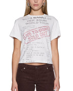 Womens Sold Out Shrunken Ss Tee Vintage White Fitted Tees - Beige