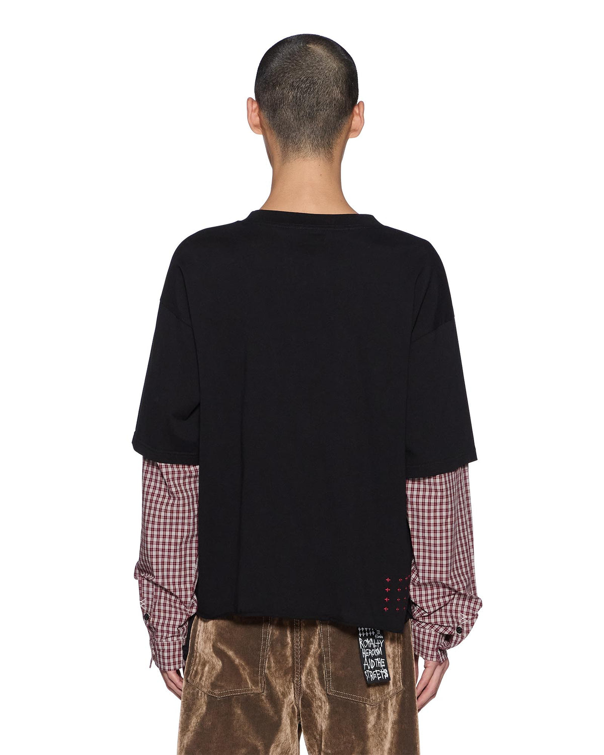 Mens Sott Halen Ls Layered Tee Black Fade Baggy Tees - Multi Colour