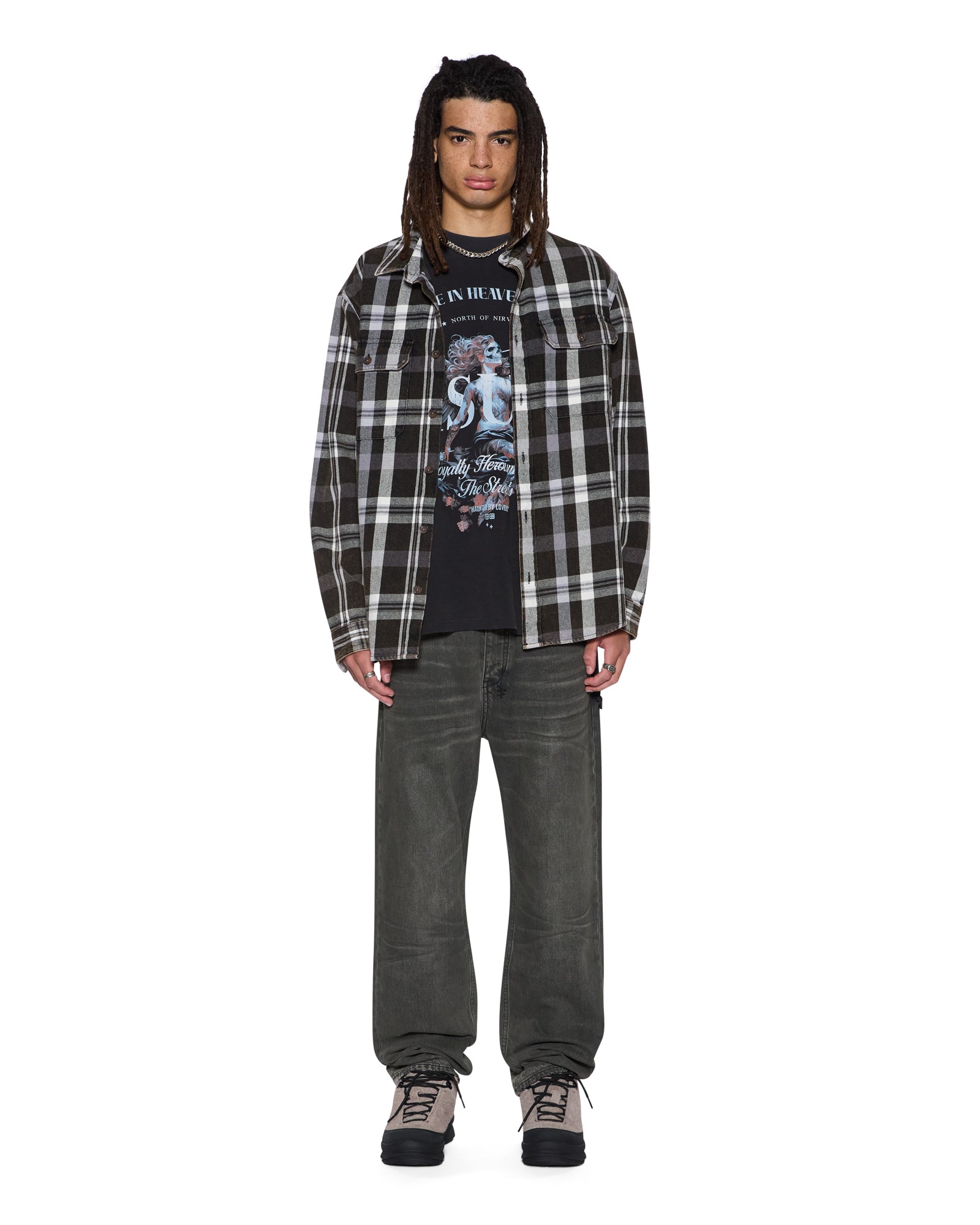 MENS MAXX OPERATOR MEKANIK GREY BAGGY DENIM JEANS