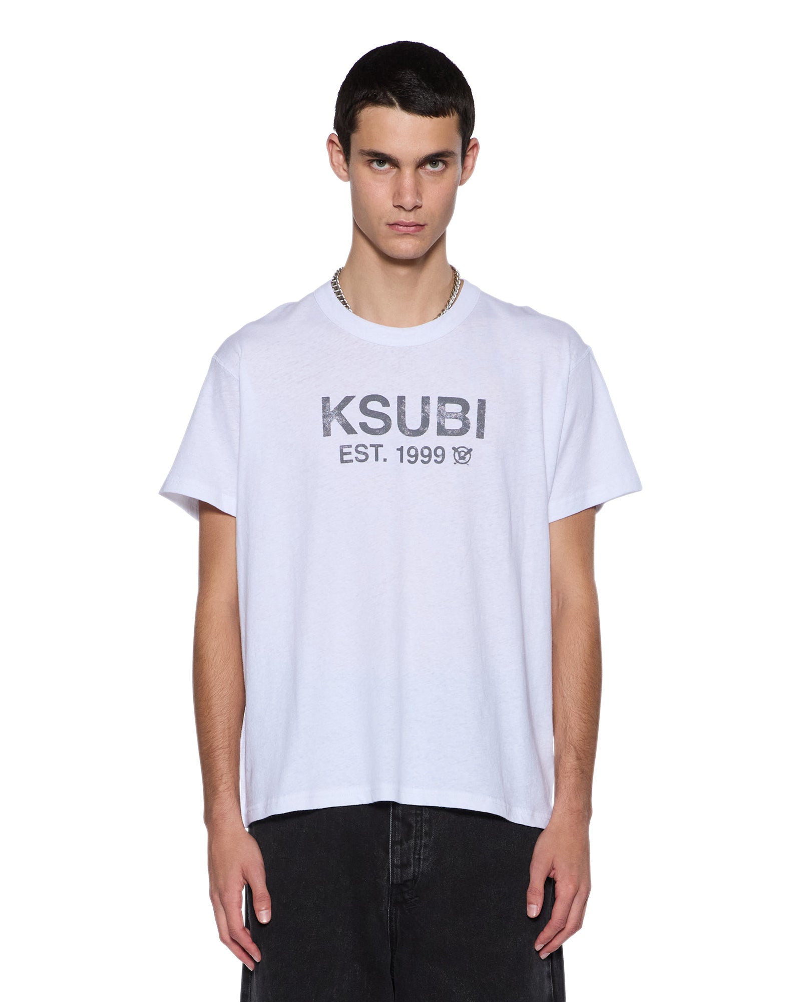 MENS STATE SLUB SID SS TEE WHITE REGULAR TEES
