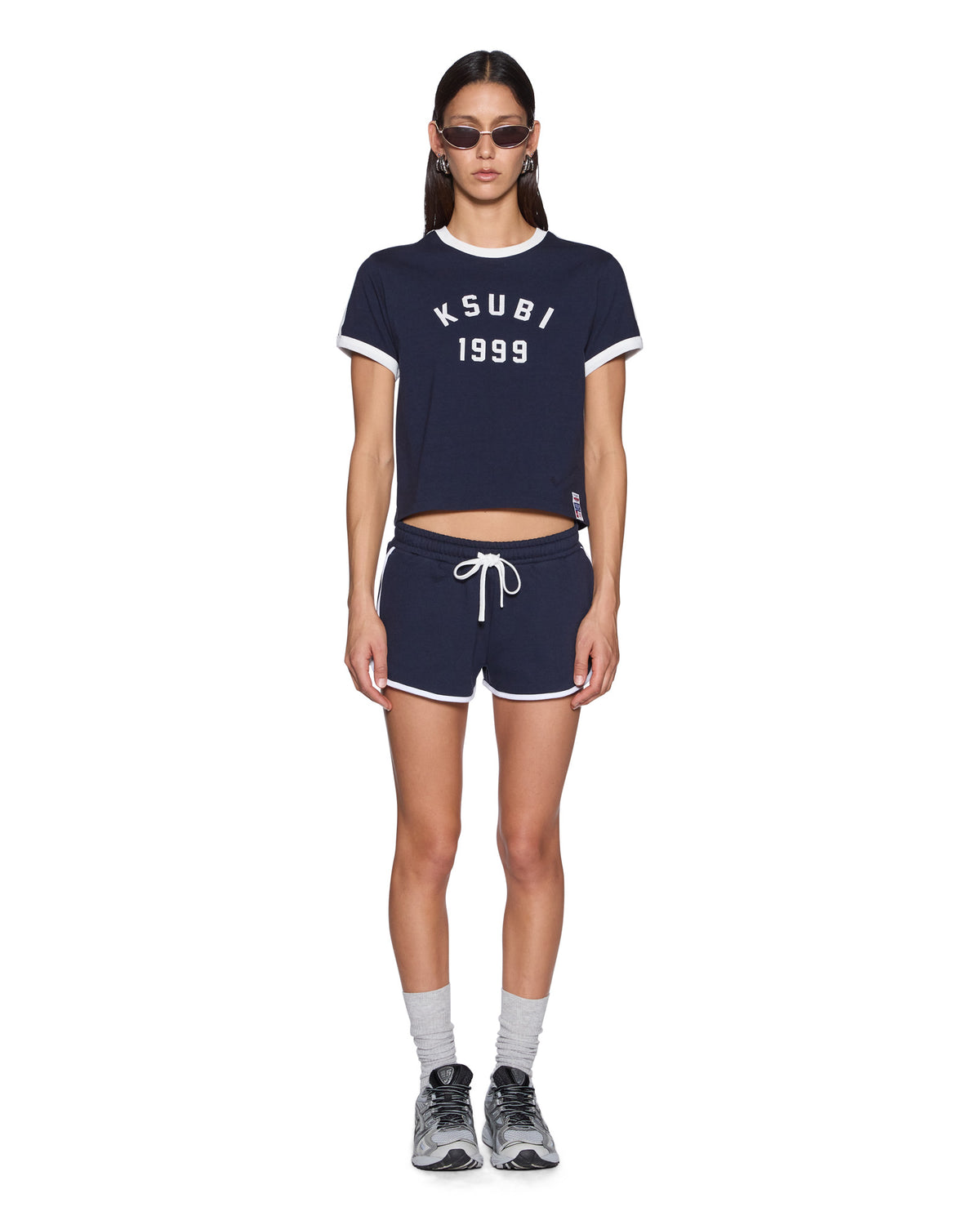 Womens Varsity Shrunken Ss Tee Navy Fitted Tees - Navy
