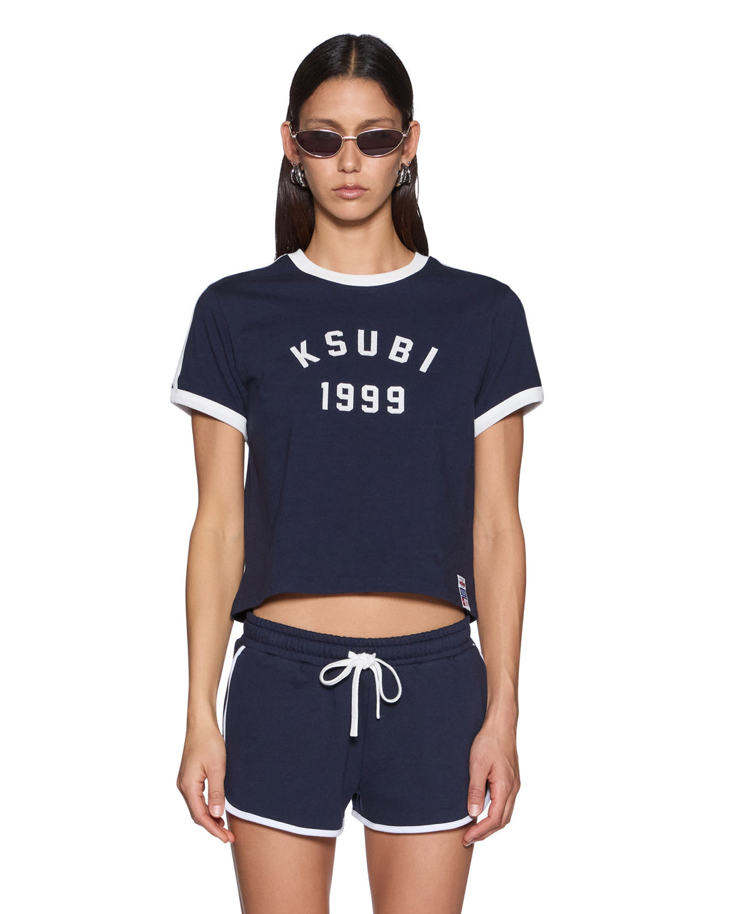 Womens Varsity Shrunken Ss Tee Navy Fitted Tees - Navy