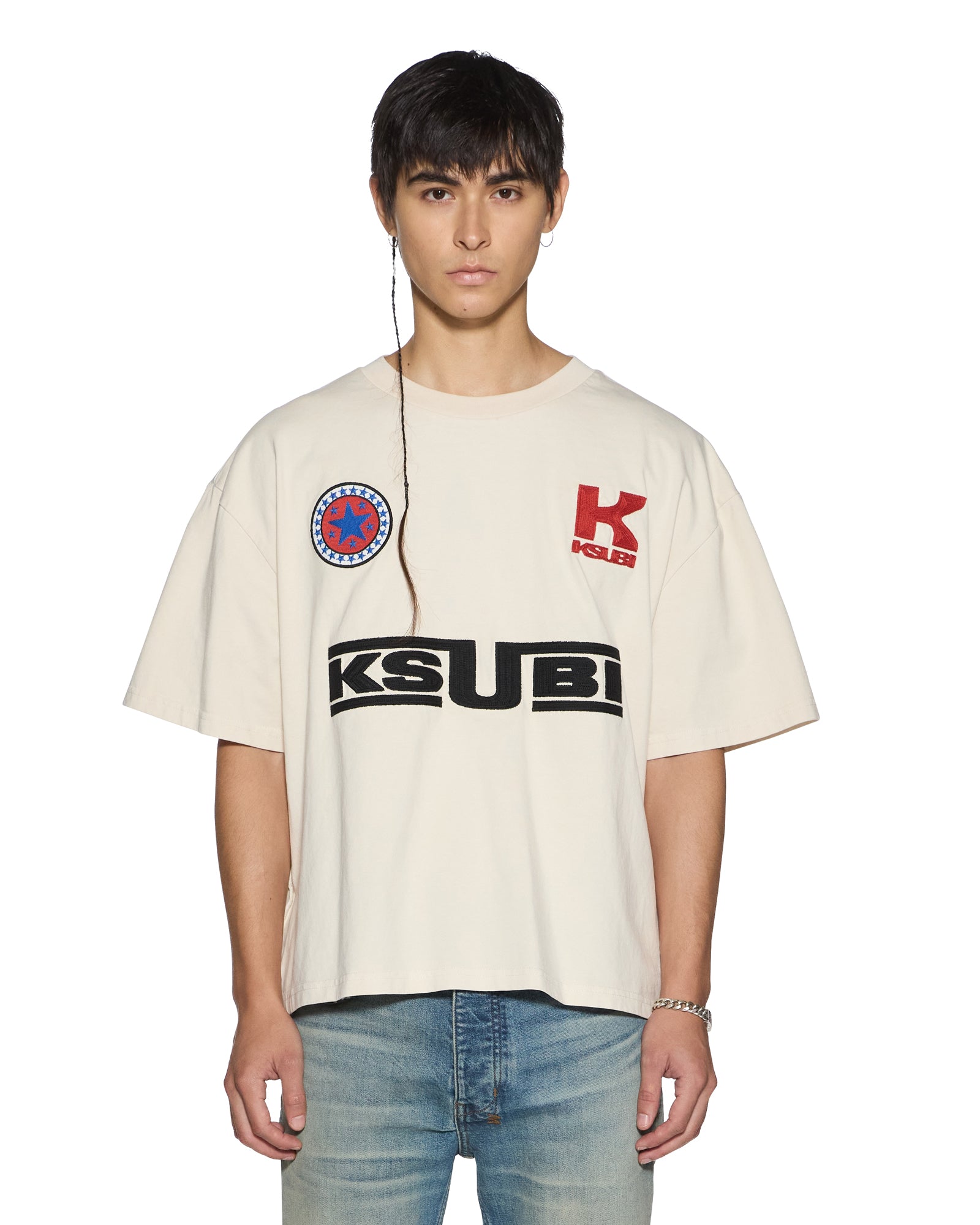 Mens Zoom Halen Ss Tee Ecru Tees | Ksubi ++