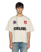 Mens Zoom Halen Ss Tee Ecru Boxy Tees - Beige