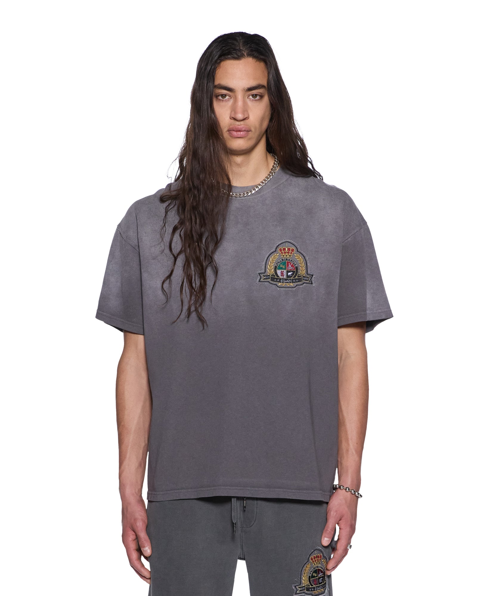 MENS KREST EKCESS SS TEE CHARCOAL OVERSIZED TEES