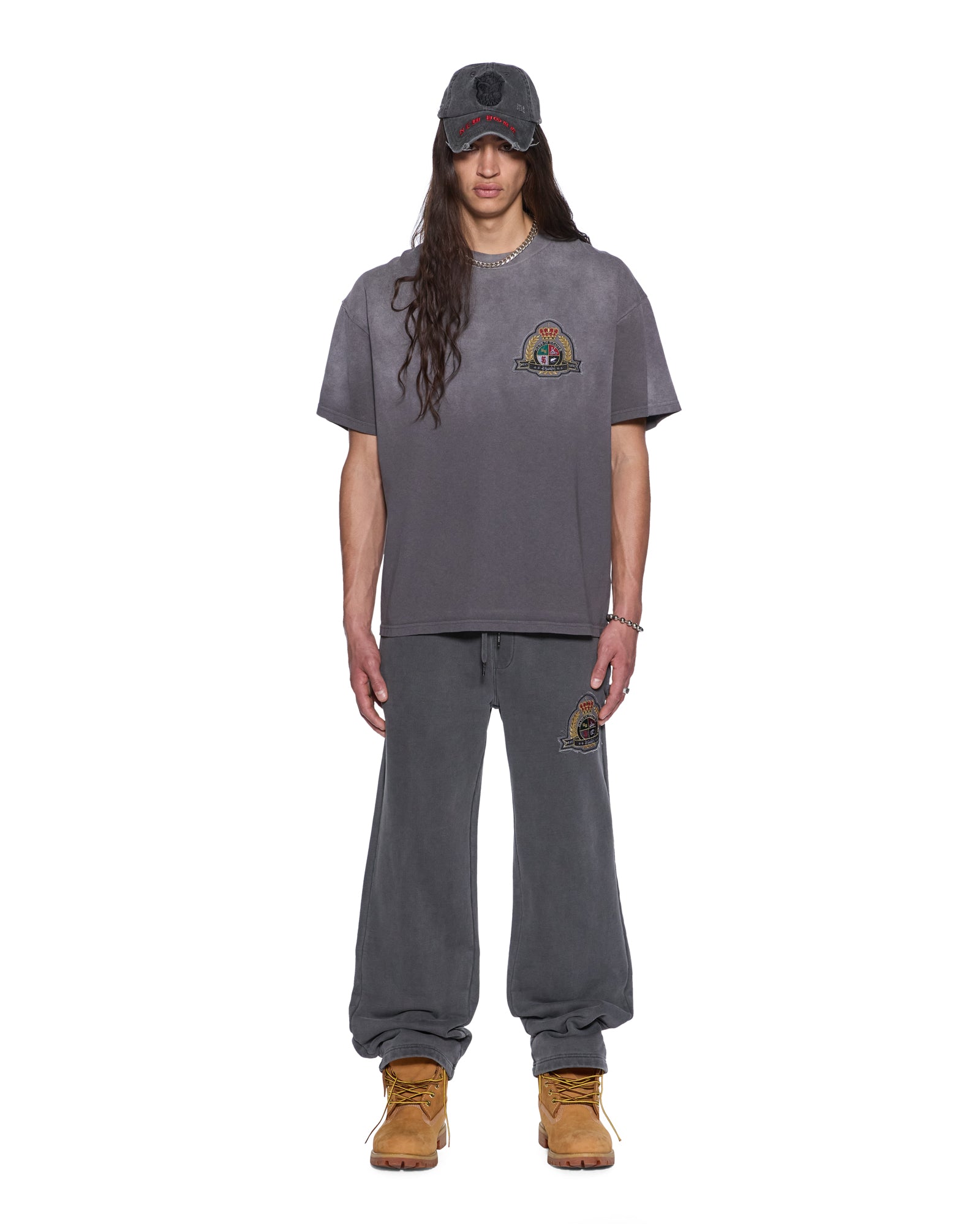 MENS KREST EKCESS SS TEE CHARCOAL OVERSIZED TEES