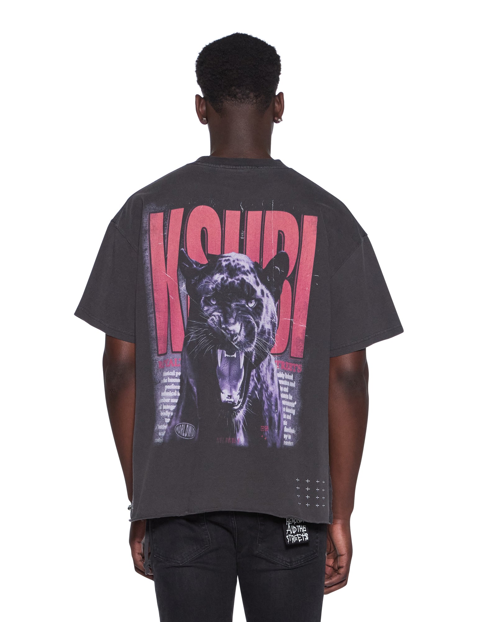 MENS PANTHERA EKCESS SS TEE FADED BLACK OVERSIZED TEES
