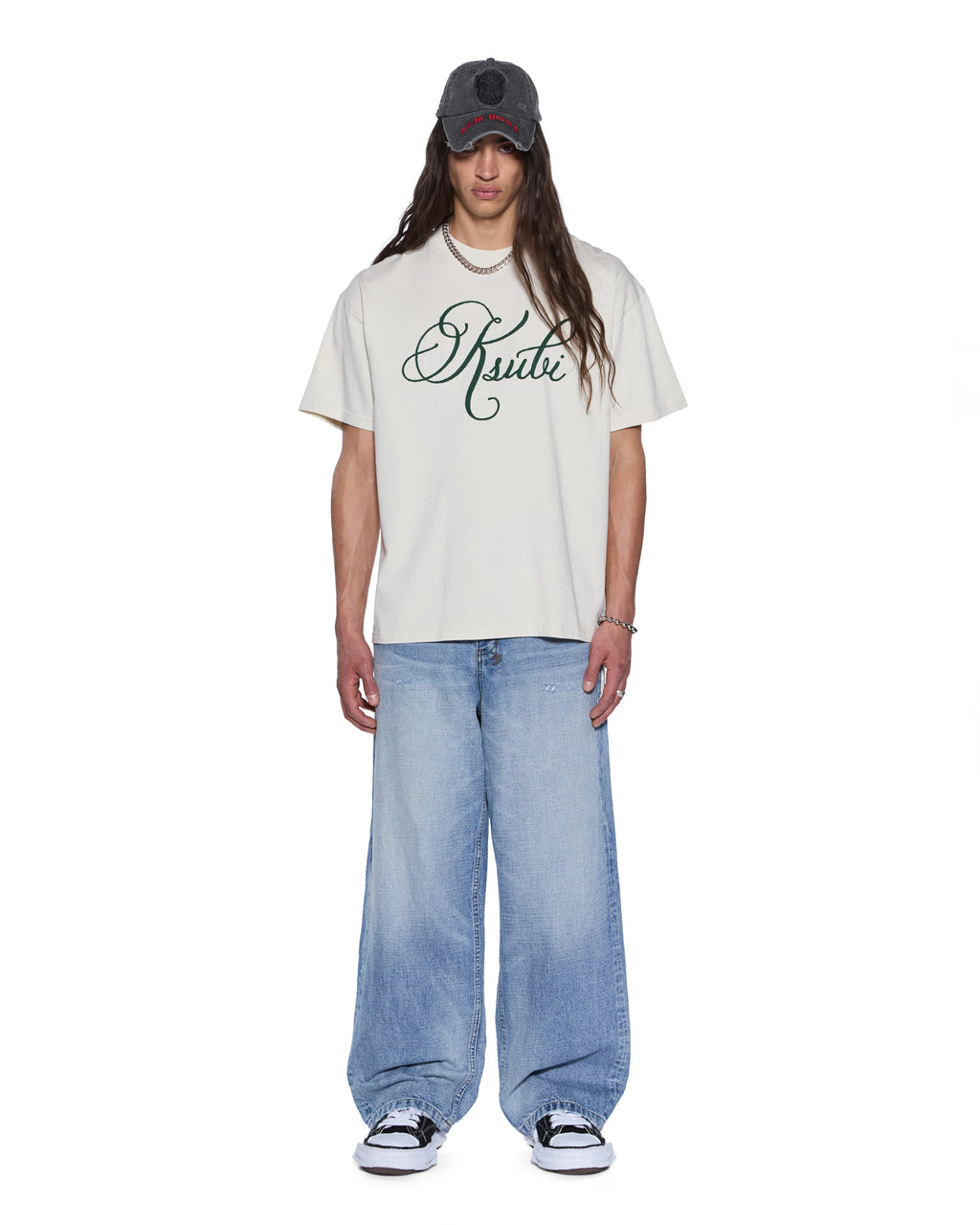 Mens Prestige Biggie Ss Tee Antique White Oversized Tees - White