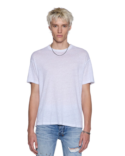 Mens Sid Linen Ss Tee White Tees | Ksubi ++