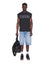 MENS  TOUCHDOWN EKCESS CUT OFF TANK JET BLACK OVERSIZED TEES