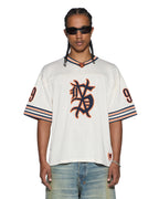 Mens Bolter Mesh Ss Duke Jersey Ecru Boxy Fashion Tops - Beige