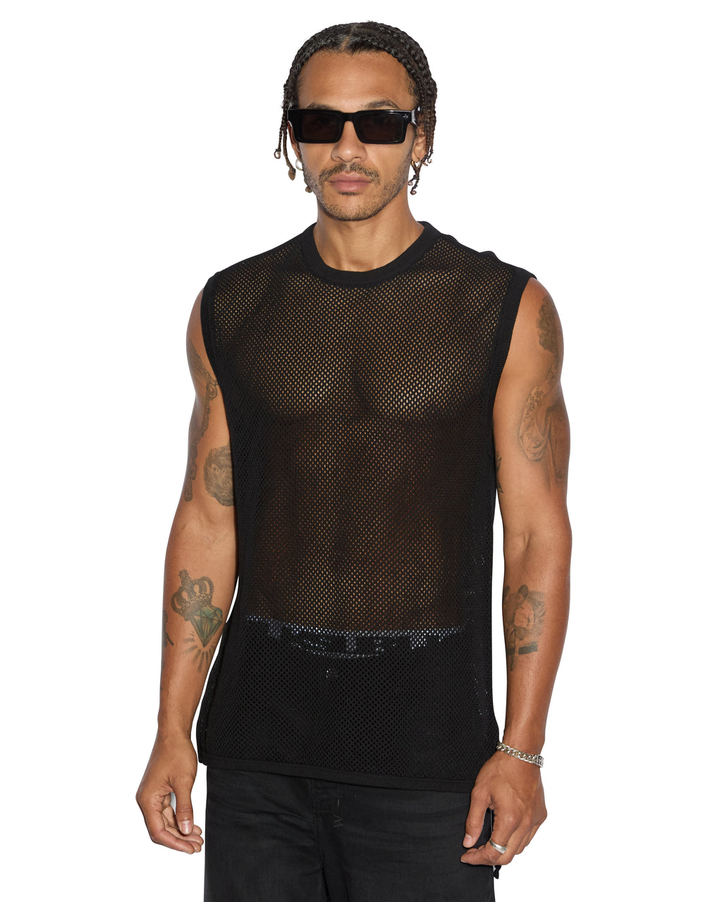 Mens Networth Tank Black Relaxed Tees - Black