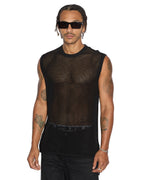 Mens Networth Tank Black Relaxed Tees - Black