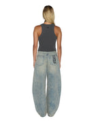 Womens Origin Tank Garter Charcoal Fitted Fashion Tops - Grey