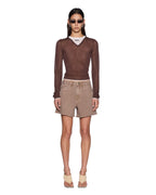 Womens Uptown Short Stone Tan Relaxed Walkshorts - Beige