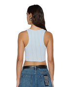 Womens Sott Origin Crop Tank Ice Mist Fitted Fashion Tops - Blue
