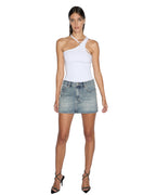 Womens Score Tank White Fitted Tees - White