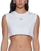 WOMENS LABELS CROP TANK WHITE TEES