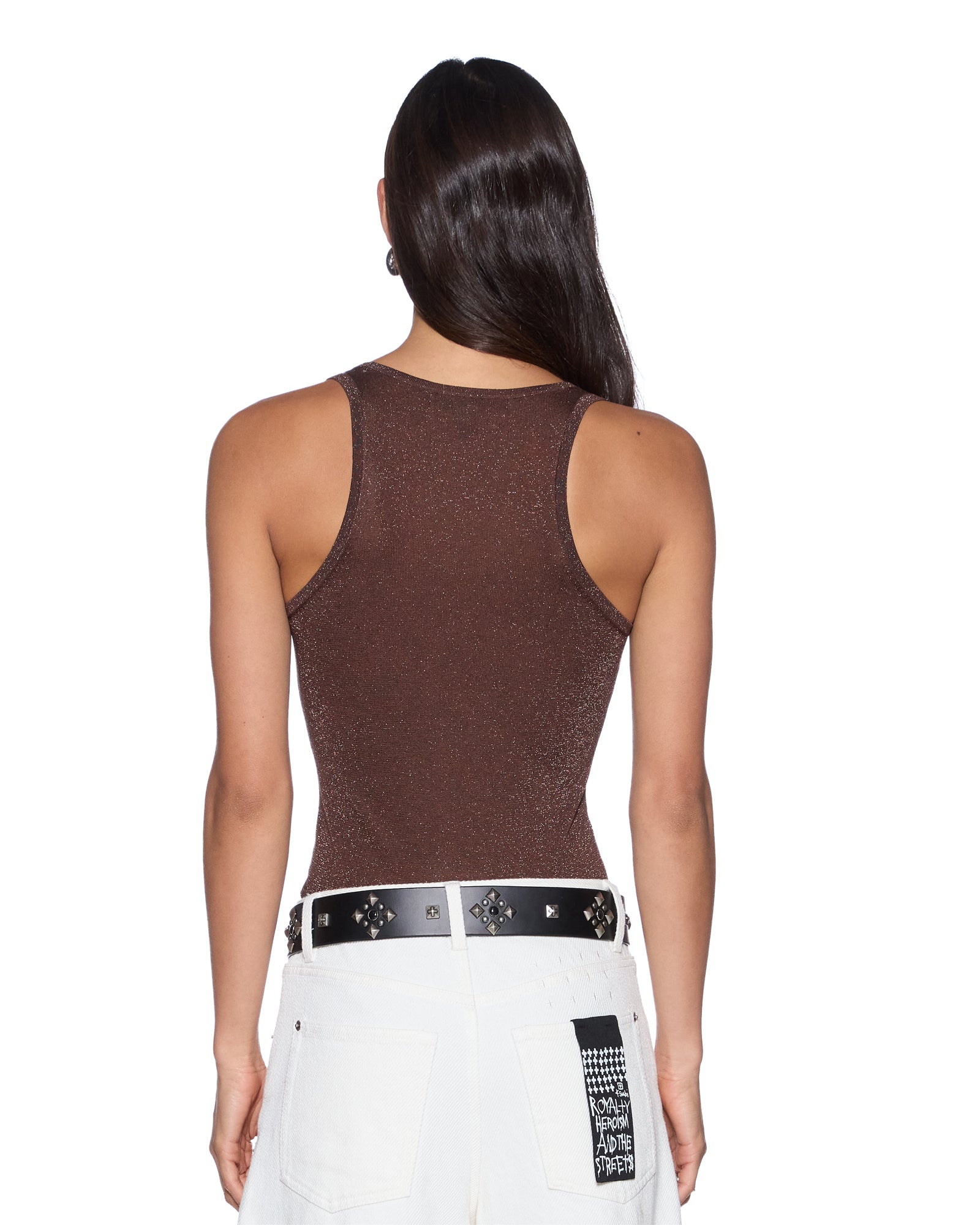 トップス Stone  Womens Origin Knit Tank Stone Lurex Fashion Tops | Ksubi ++