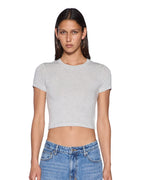 Womens Baby Ss Tee Grey Cropped Tees - Grey