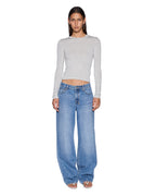 Womens Staple Ls Tee Grey Regular Tees - Grey