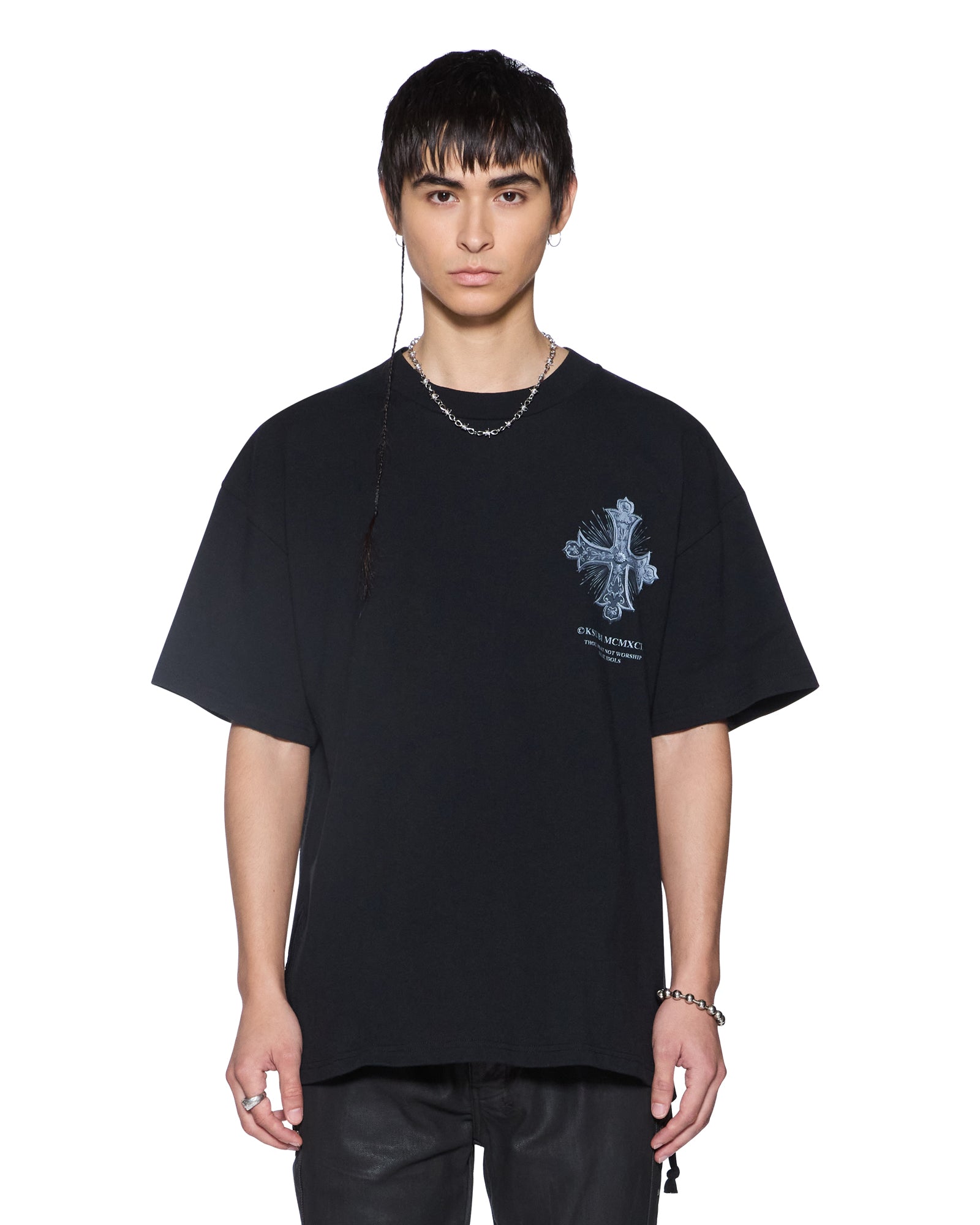 Mens False Idols Ekcess Ss Tee Jet Black Tees | Ksubi ++