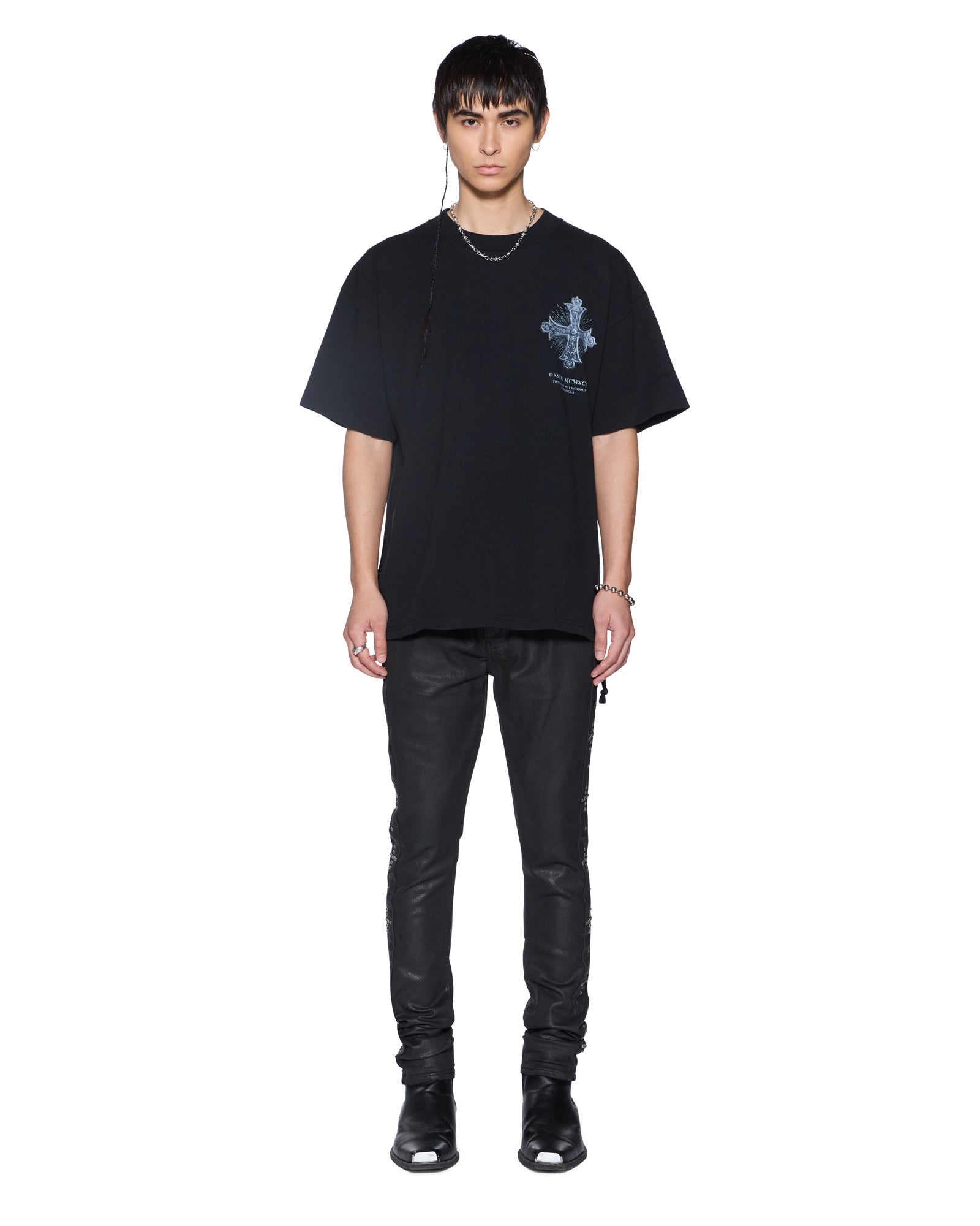 Mens False Idols Ekcess Ss Tee Jet Black Tees | Ksubi ++