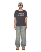 MENS HOLIDAY RINGER SS TEE FADED BLACK TEES