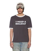 MENS HOLIDAY RINGER SS TEE FADED BLACK TEES