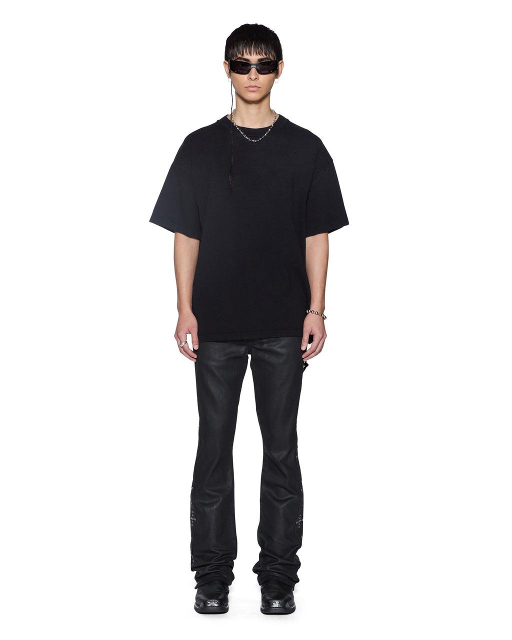 Mens Intruder Ekcess Ss Tee Jet Black Oversized Tees - Black