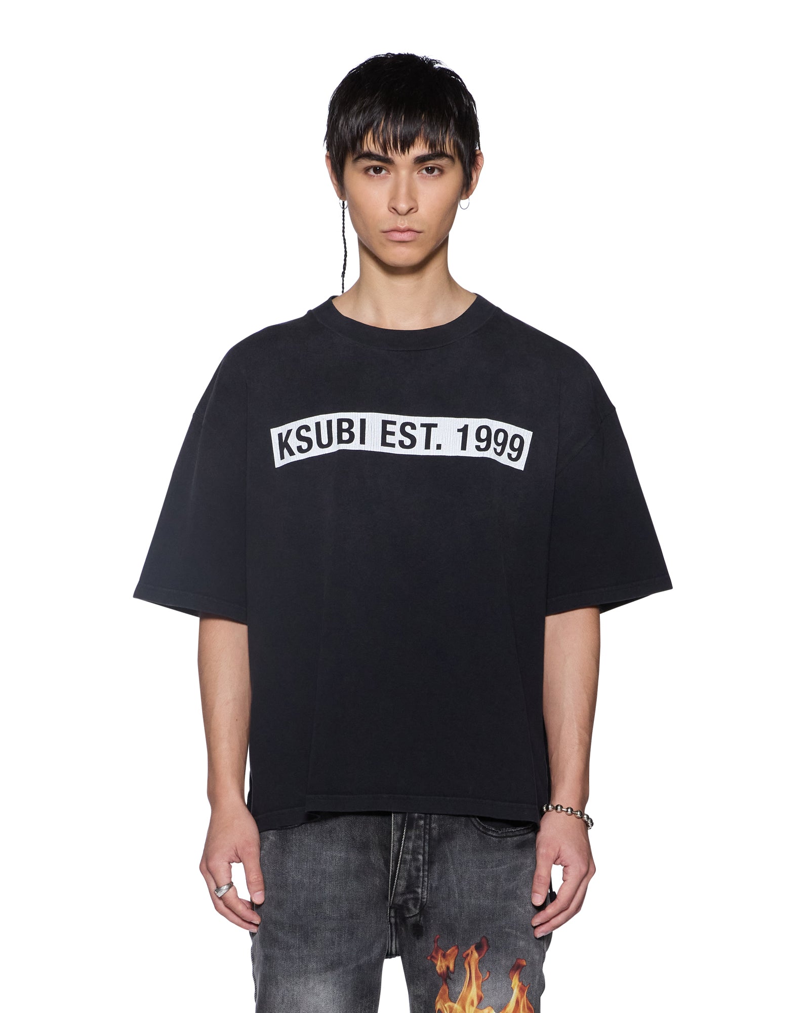 Mens Kings Halen Ss Tee Black Fade Tees | Ksubi ++