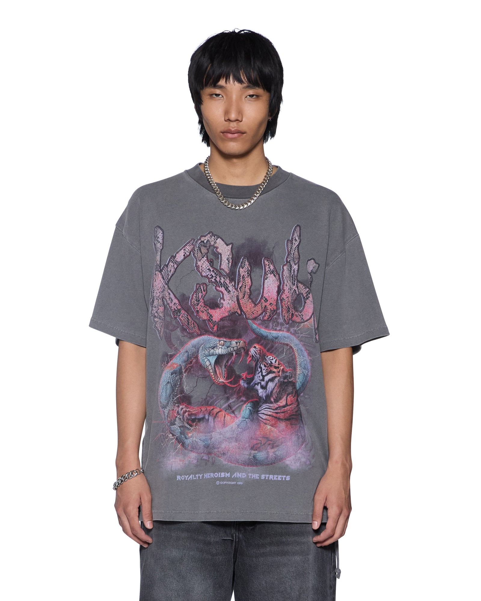 Mens Knotted Ekcess Ss Tee Charcoal Tees | Ksubi ++
