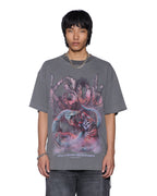 Mens Knotted Ekcess Ss Tee Charcoal Oversized Tees - Grey