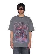 Mens Knotted Ekcess Ss Tee Charcoal Oversized Tees - Grey