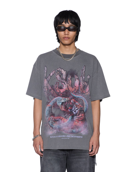 Mens Knotted Ekcess Ss Tee Charcoal Tees | Ksubi ++