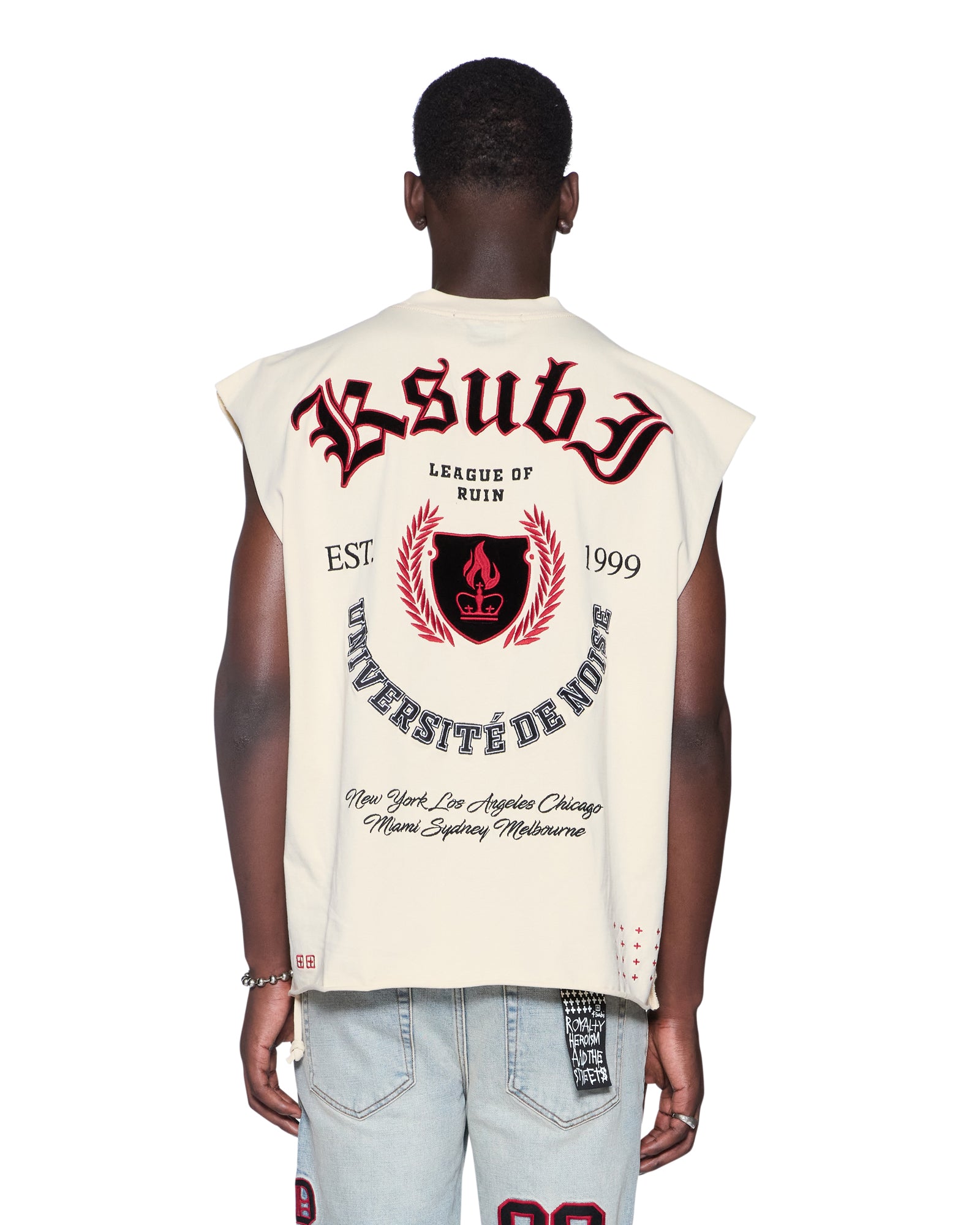 MENS LEAGUE EKCESS CUT OFF DESERT BAGGY TEES