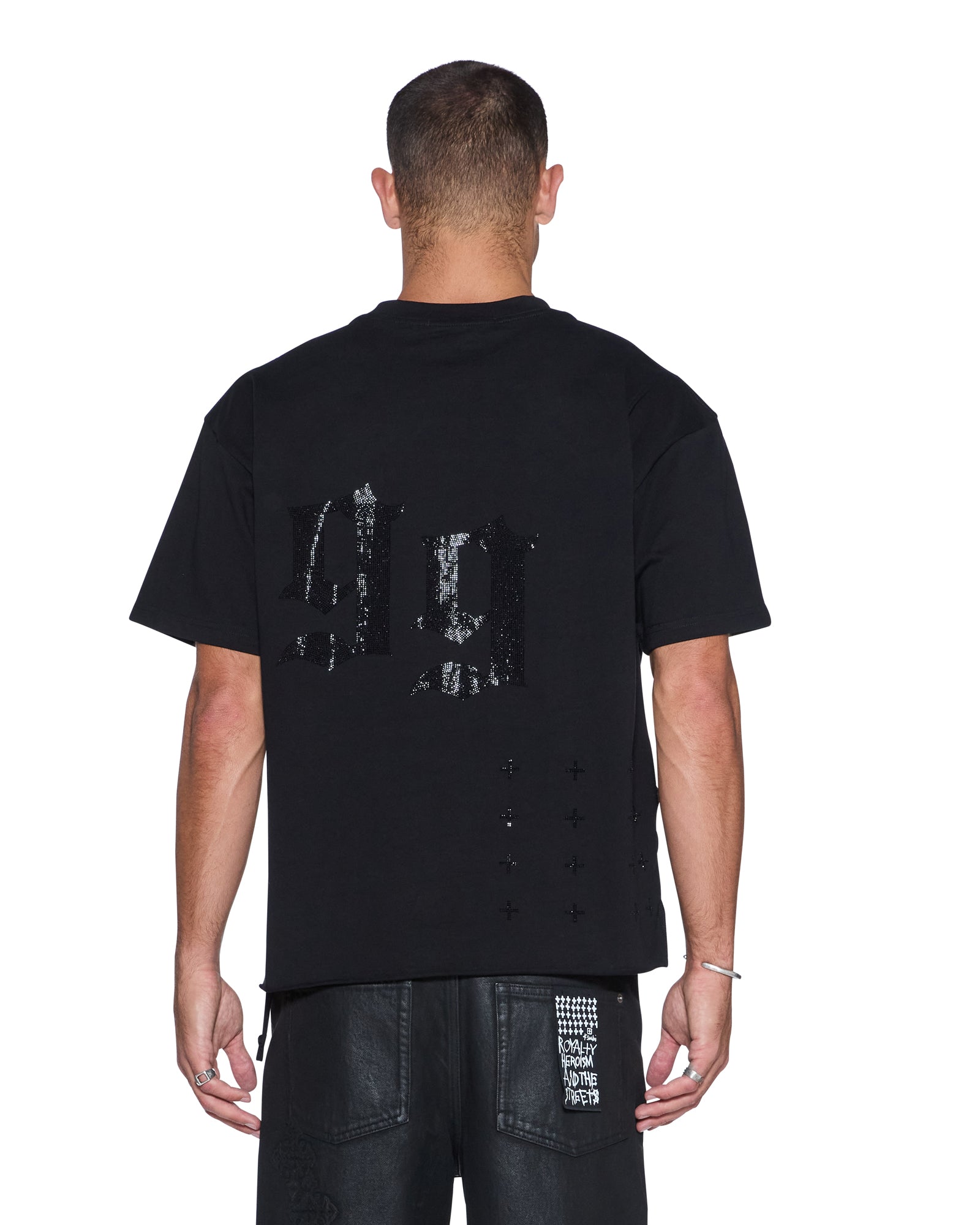 Mens Stardom Ekcess Ss Tee Jet Black Crystal Tees | Ksubi ++