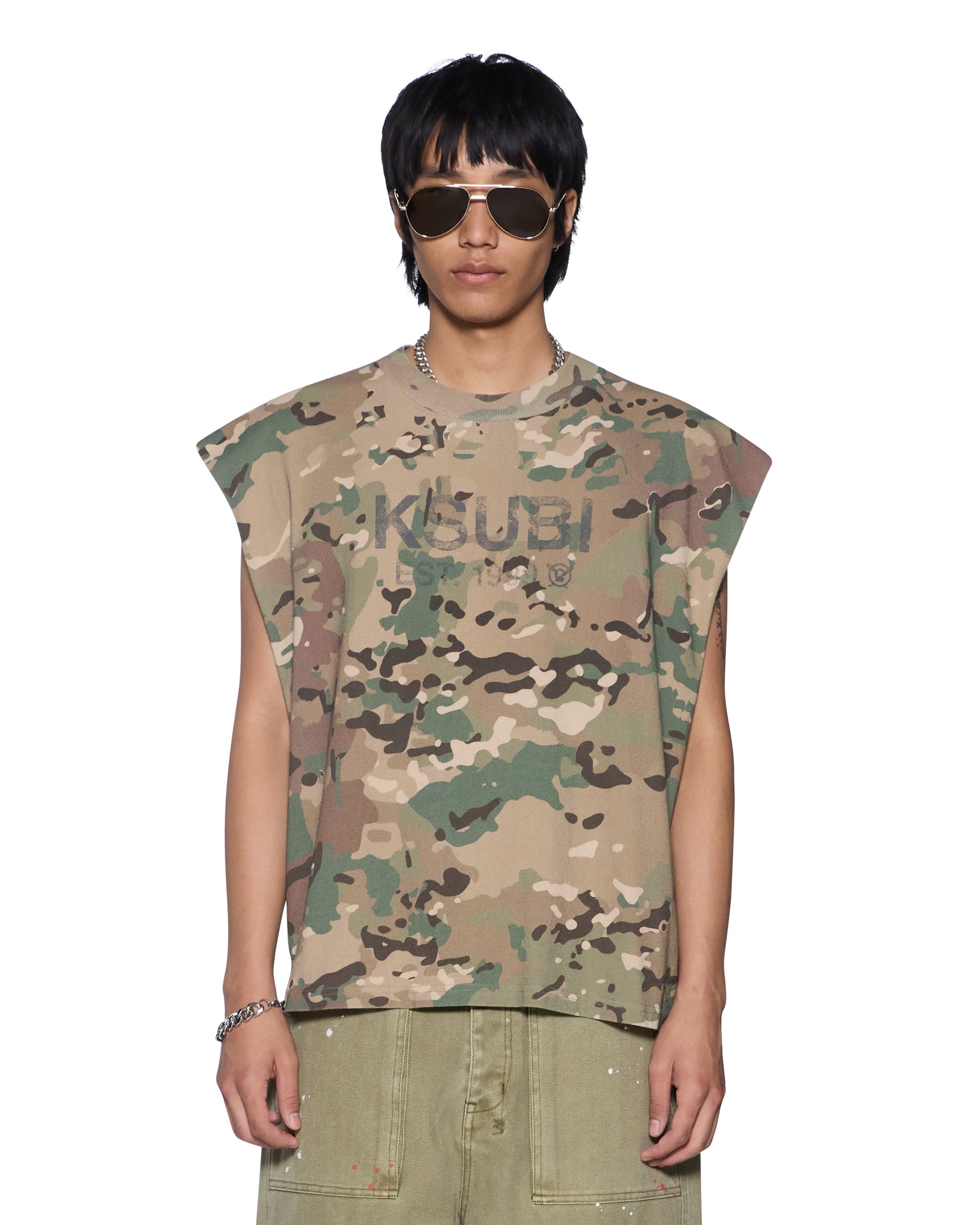 Mens State Ekcess Cut Off Woodland Tees | Ksubi ++