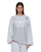 WOMENS VARSITY BOYFRIEND LS TEE GREY TEES