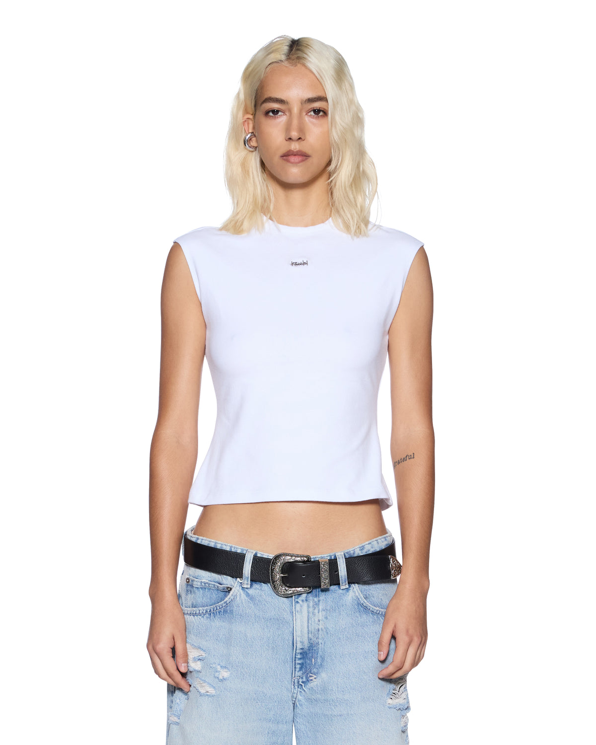 Womens 1999 Staple Ss Tee White Fitted Tees - White