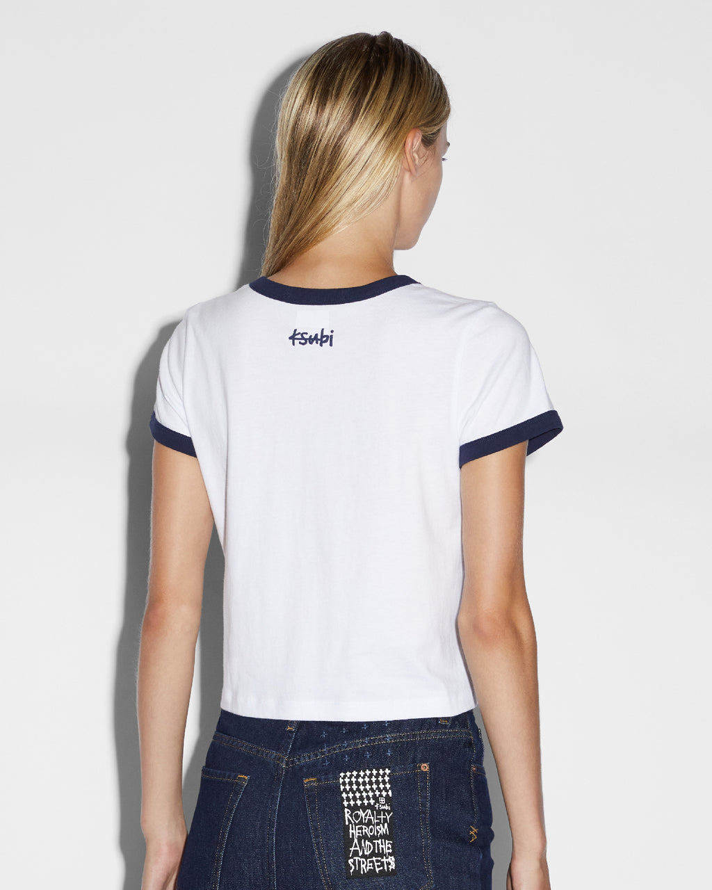 WOMENS 1999 MINI SS TEE WHITE NAVY TEES