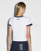 WOMENS 1999 MINI SS TEE WHITE NAVY TEES