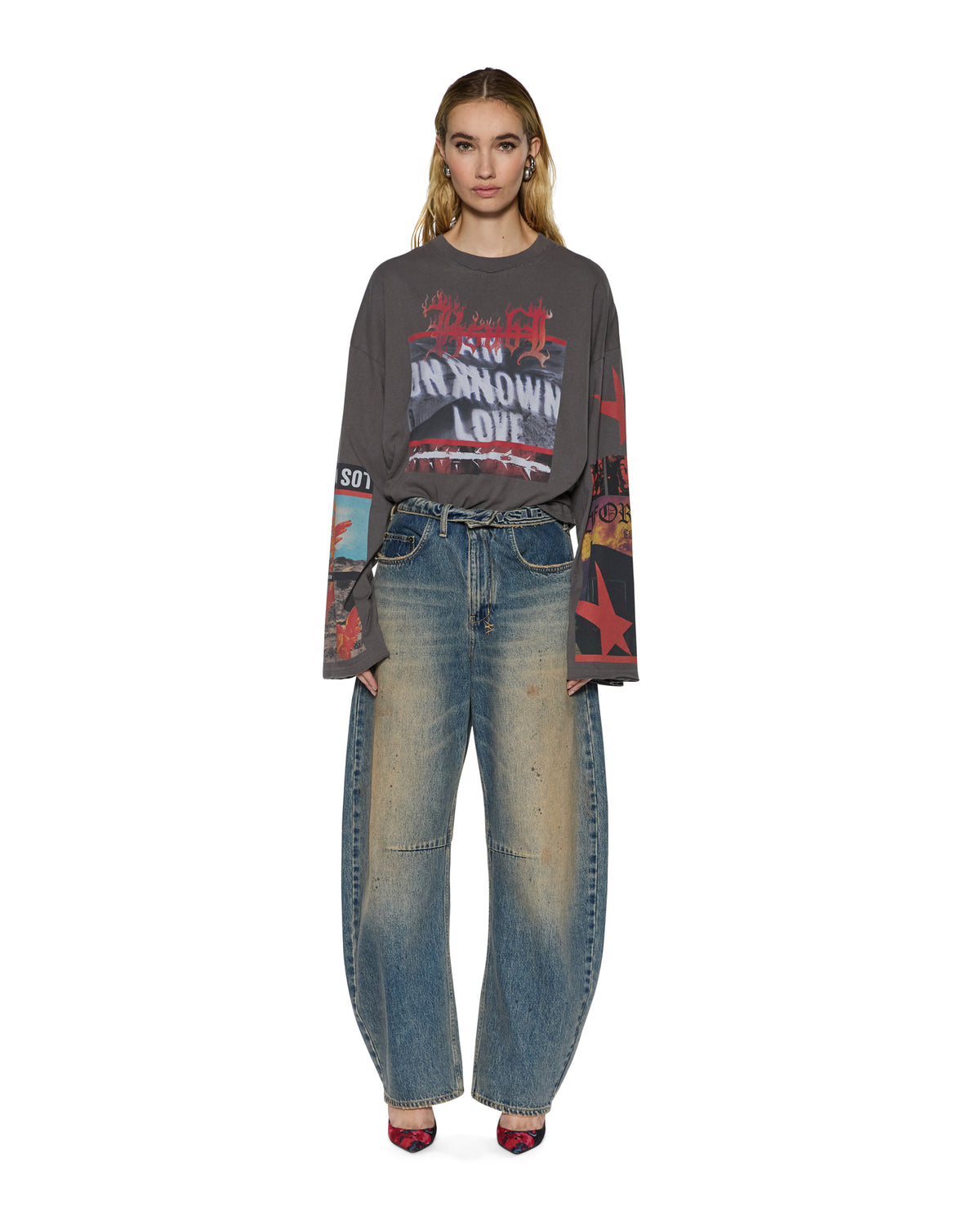 ALTAR LS BOYFRIEND TEE CHARCOAL