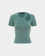 WOMENS ARISE CUT OUT SS TEE LAGOON TEES