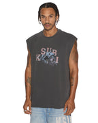 Mens Apex Biggie Slash Tee Faded Black Oversized Tees - Black