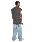 Mens Apex Biggie Slash Tee Faded Black Oversized Tees - Black
