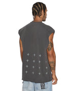 Mens Apex Biggie Slash Tee Faded Black Oversized Tees - Black