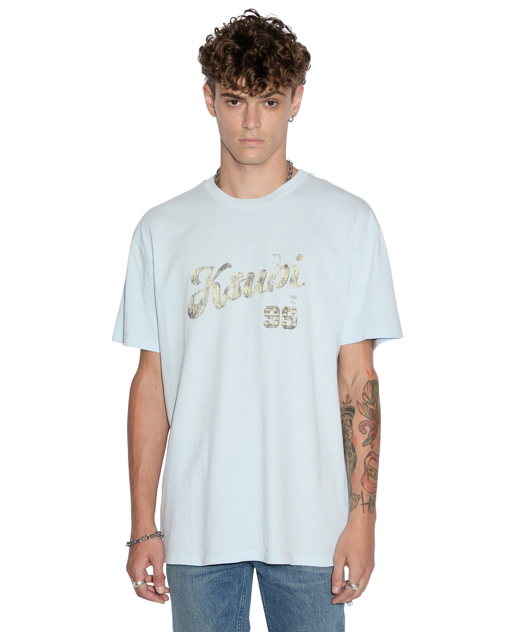 Mens Clubhouse Biggie Ss Tee Shallows Oversized Tees - Blue